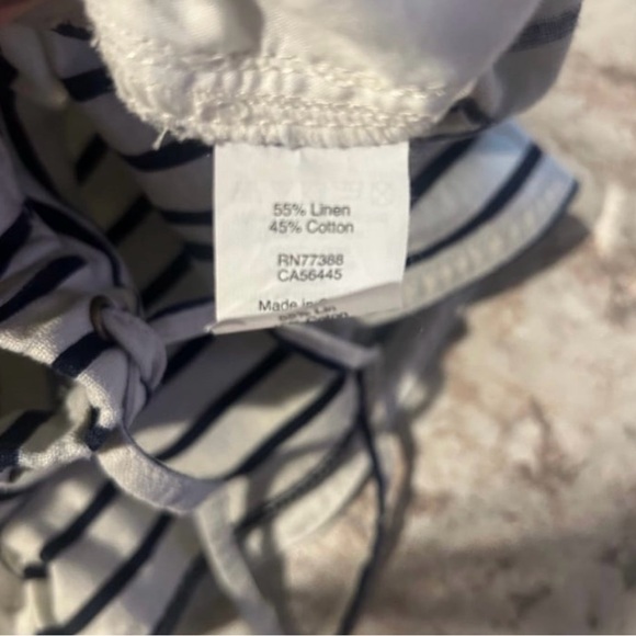 J.CREW Factory Linen Shorts Size Medium Tie Waist Striped Women's Beachy - Picture 4 of 7